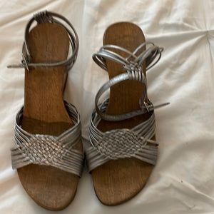 Silver ankle strap